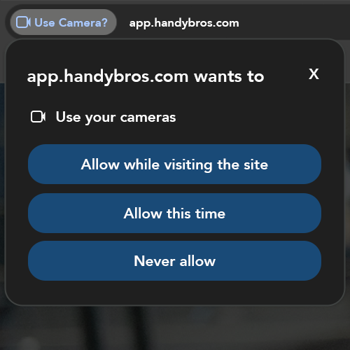 Please click 'Allow this time'